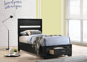 Coaster 206361T Miranda Black Twin Storage Platform Bed