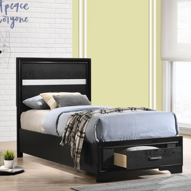 Coaster 206361T Miranda Black Twin Storage Platform Bed