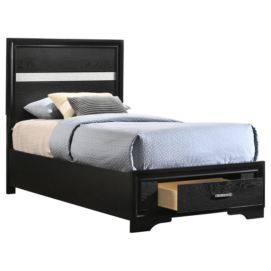 Coaster 206361T Miranda Black Twin Storage Platform Bed