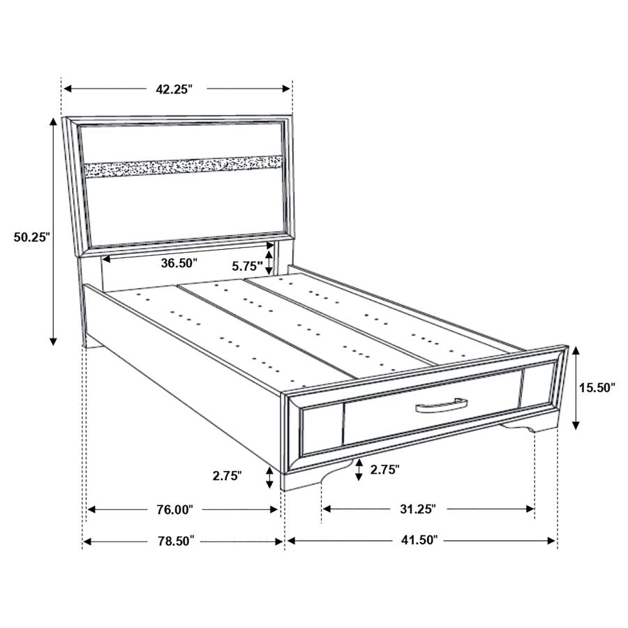 Coaster 206361T Miranda Black Twin Storage Platform Bed