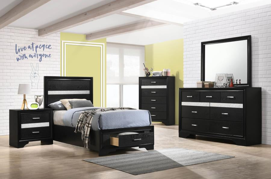 Coaster 206362 Miranda Black 3-drawer Nightstand