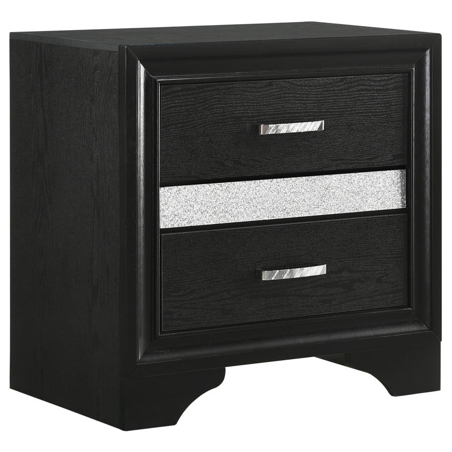 Coaster 206362 Miranda Black 3-drawer Nightstand