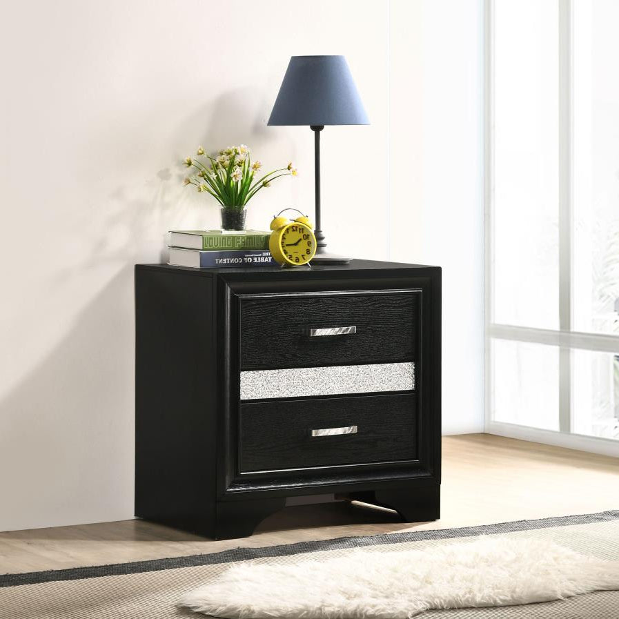 Coaster 206362 Miranda Black 3-drawer Nightstand