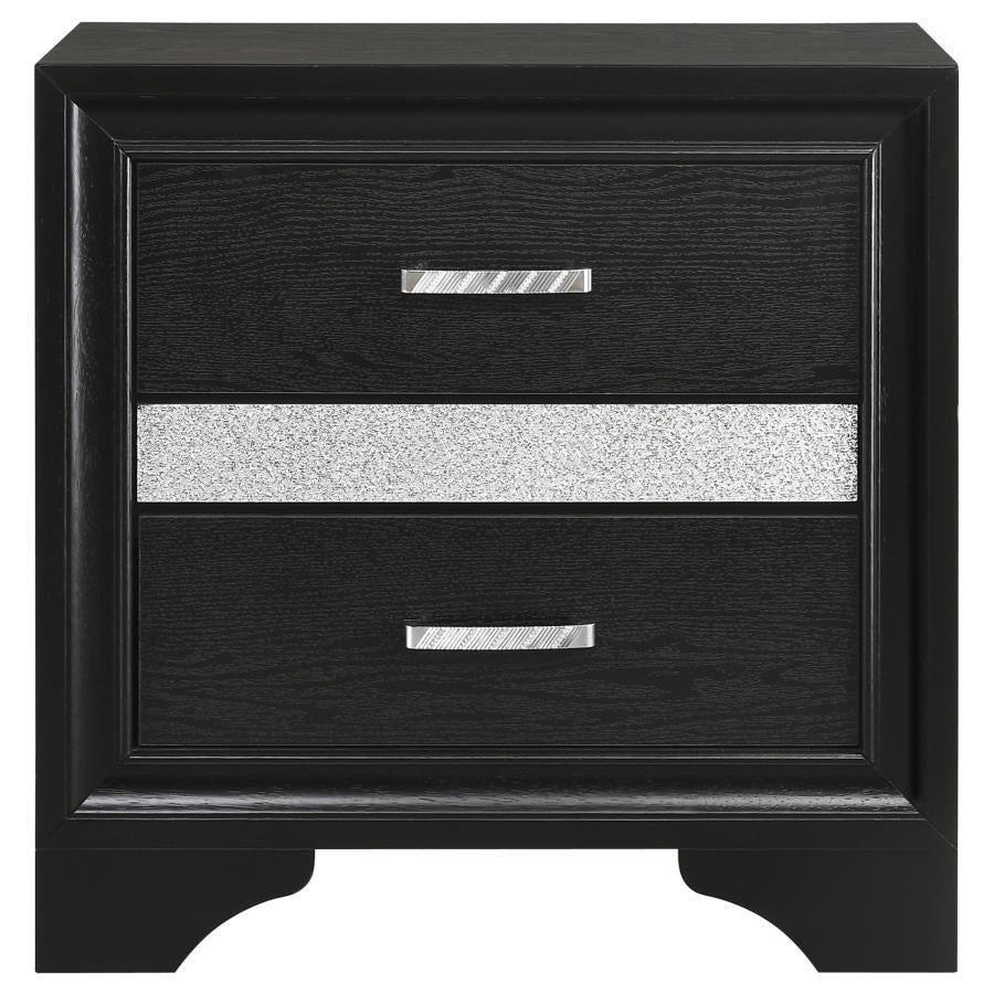 Coaster 206362 Miranda Black 3-drawer Nightstand