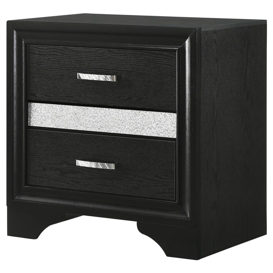Coaster 206362 Miranda Black 3-drawer Nightstand