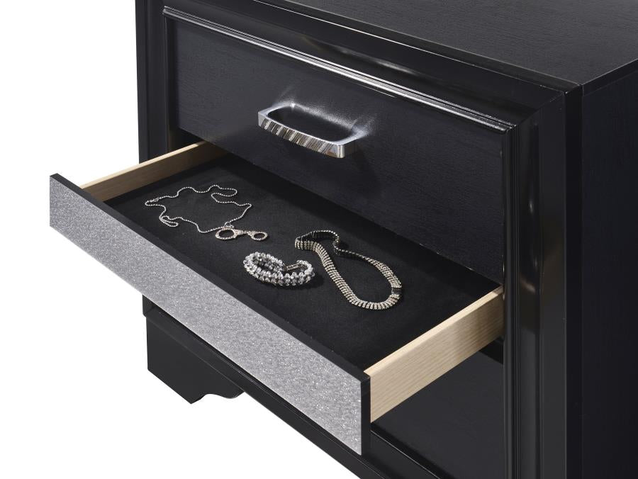 Coaster 206362 Miranda Black 3-drawer Nightstand