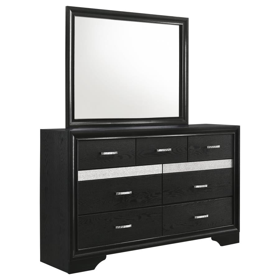 Coaster 206363 / 64 Miranda Black 9 Drawer Dresser Mirror