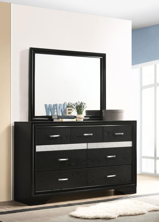 Coaster 206363 / 64 Miranda Black 9 Drawer Dresser Mirror