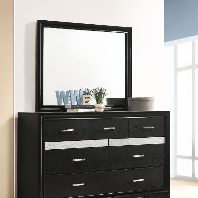 Coaster 206363 / 64 Miranda Black 9 Drawer Dresser Mirror