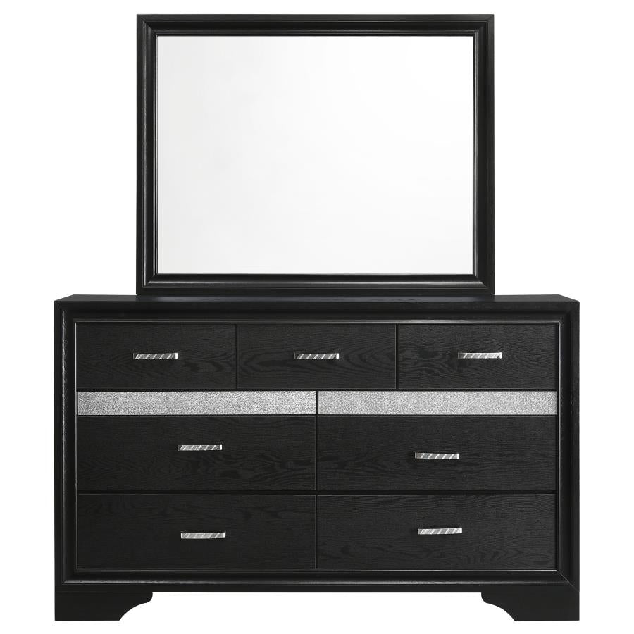 Coaster 206363 / 64 Miranda Black 9 Drawer Dresser Mirror