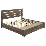 Coaster 207040KE Barrel Oak King Platform Bed w/ Storage