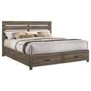 Coaster 207040KE Barrel Oak King Platform Bed w/ Storage