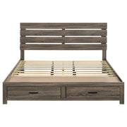 Coaster 207040KE Barrel Oak King Platform Bed w/ Storage