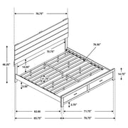 Coaster 207040KE Barrel Oak King Platform Bed w/ Storage