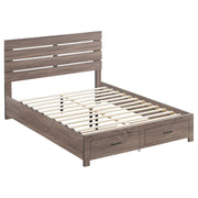 Coaster 207040Q Barrel Oak Queen Platform Bed w/ Storage
