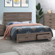 Coaster 207040Q Barrel Oak Queen Platform Bed w/ Storage