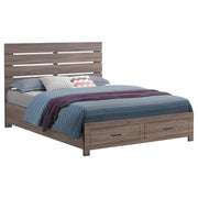 Coaster 207040Q Barrel Oak Queen Platform Bed w/ Storage