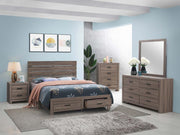 Coaster 207040Q Barrel Oak Queen Platform Bed w/ Storage