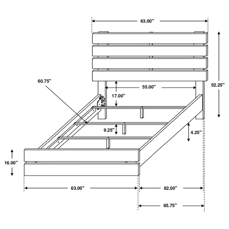 Coaster 207041Q Barrel Oak Queen Bed ( 1 Box )