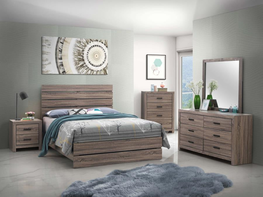 Coaster 207041Q Barrel Oak Queen Bed ( 1 Box )