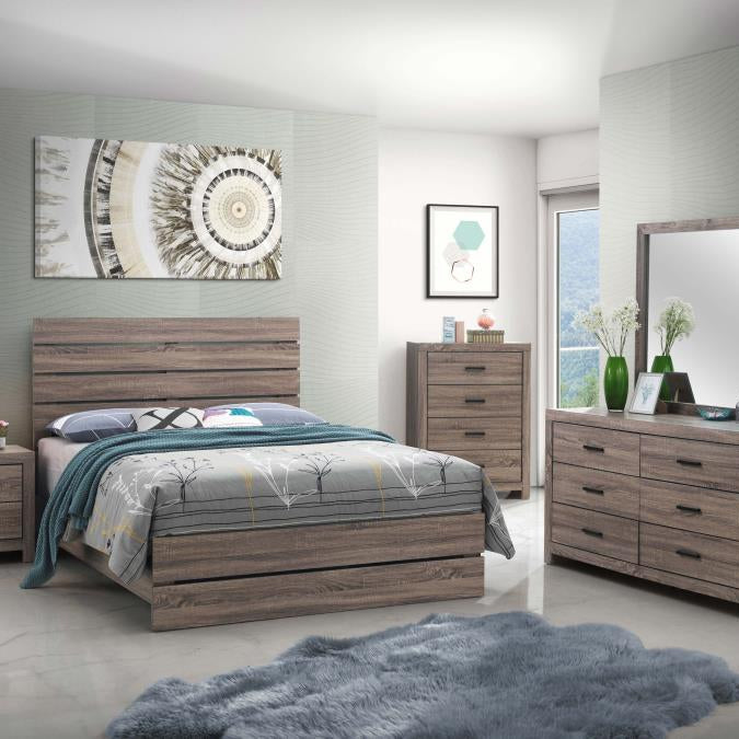 Coaster 207041Q Barrel Oak Queen Bed ( 1 Box )