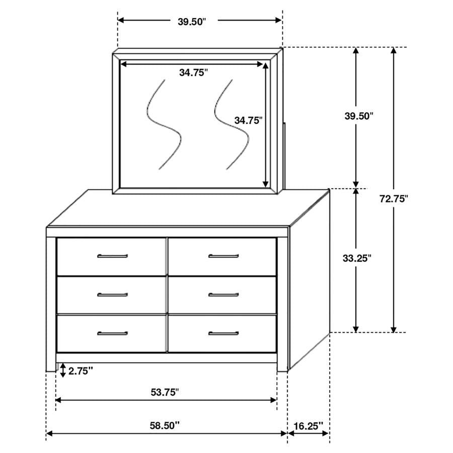 Coaster 207043 / 207044 Barrel Oak Dresser w/ Mirror