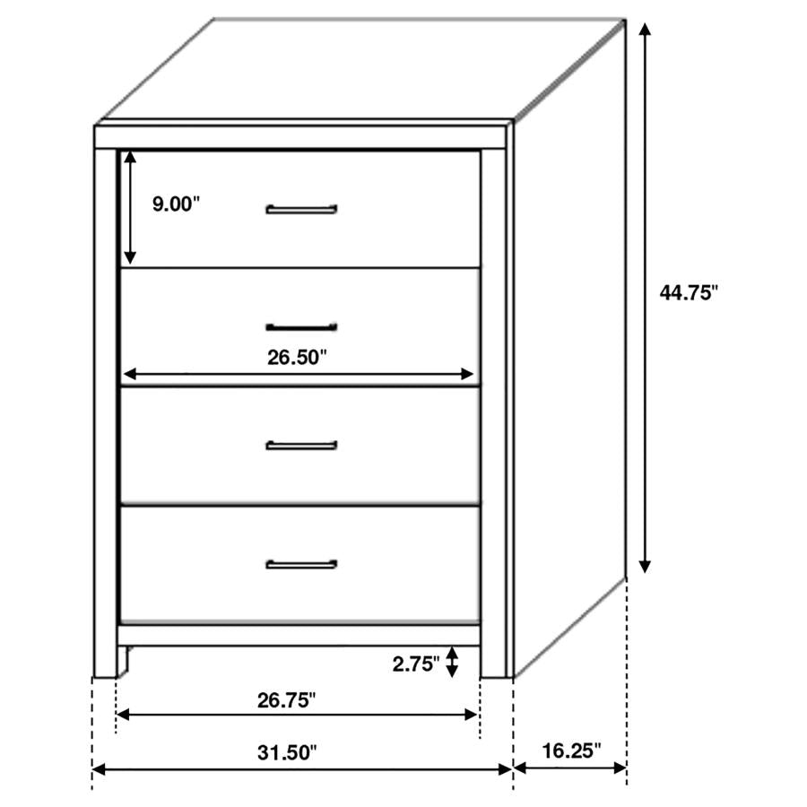 Coaster 207045 Barrel Oak 4 Drawer Chest