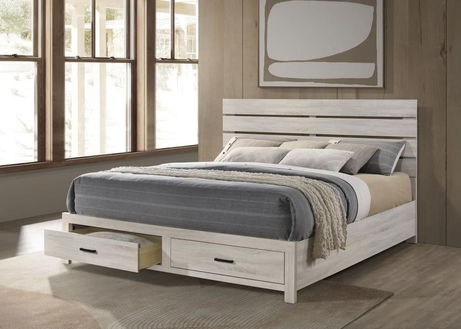 Coaster 207050KE Coastal White King Platform Bed w/ Storage