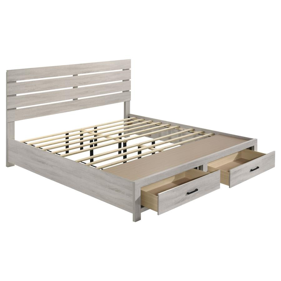 Coaster 207050KE Coastal White King Platform Bed w/ Storage