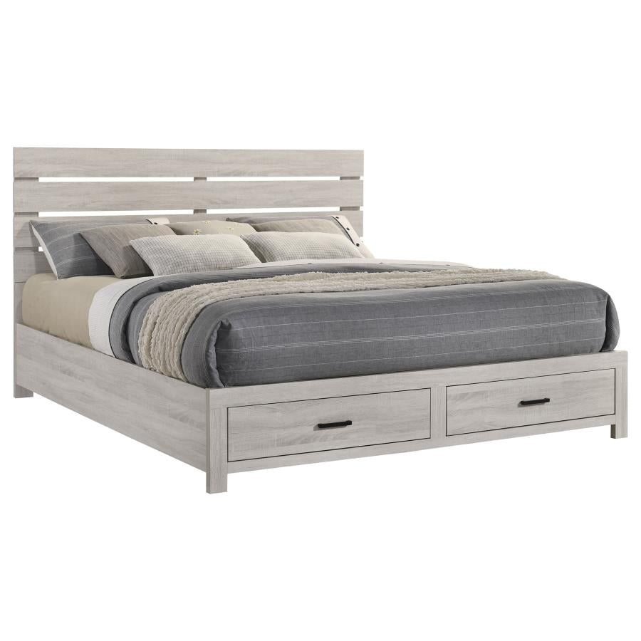 Coaster 207050KE Coastal White King Platform Bed w/ Storage