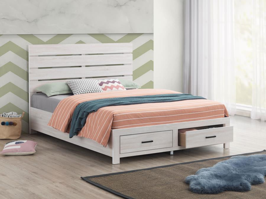 Coaster 207050Q Coastal White Queen Platform Bed w/ Storage