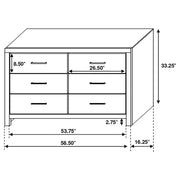 Coaster 207053 Coastal White Dresser