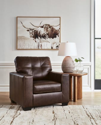Ashley 2170620 Santorine Dark Brown Leather Accent Chair