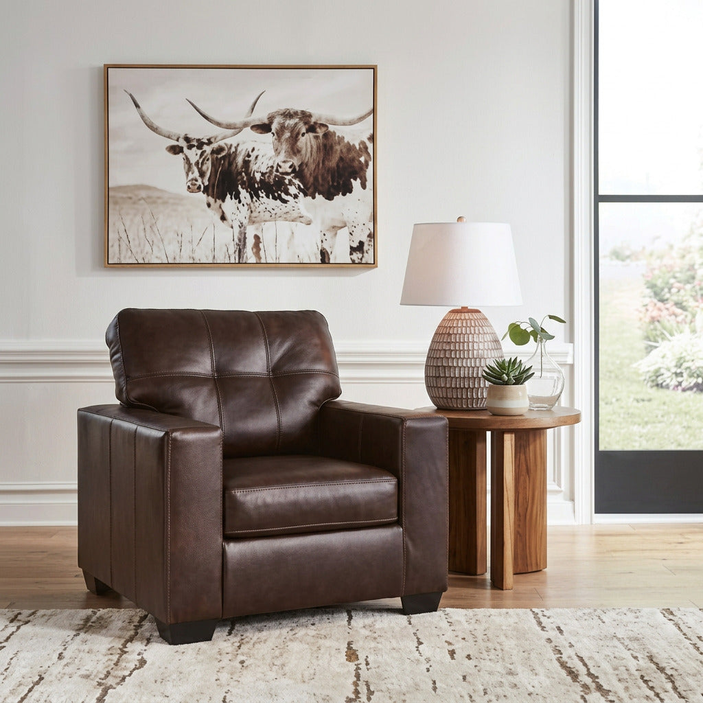 Ashley 2170620 Santorine Dark Brown Leather Accent Chair