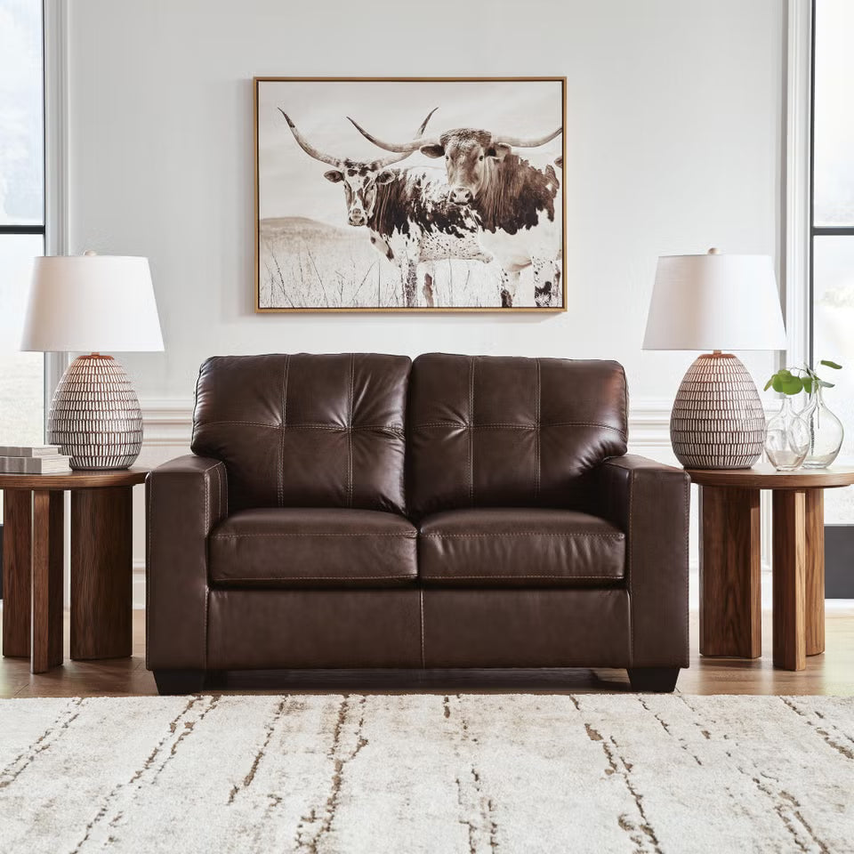 Ashley 2170635 Santorine Dark Brown Leather Loveseat
