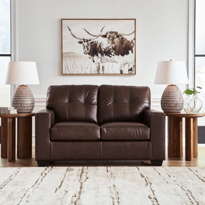 Ashley 2170635 Santorine Dark Brown Leather Loveseat