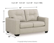 Ashley 2170835 Santorine Bone Leather Loveseat