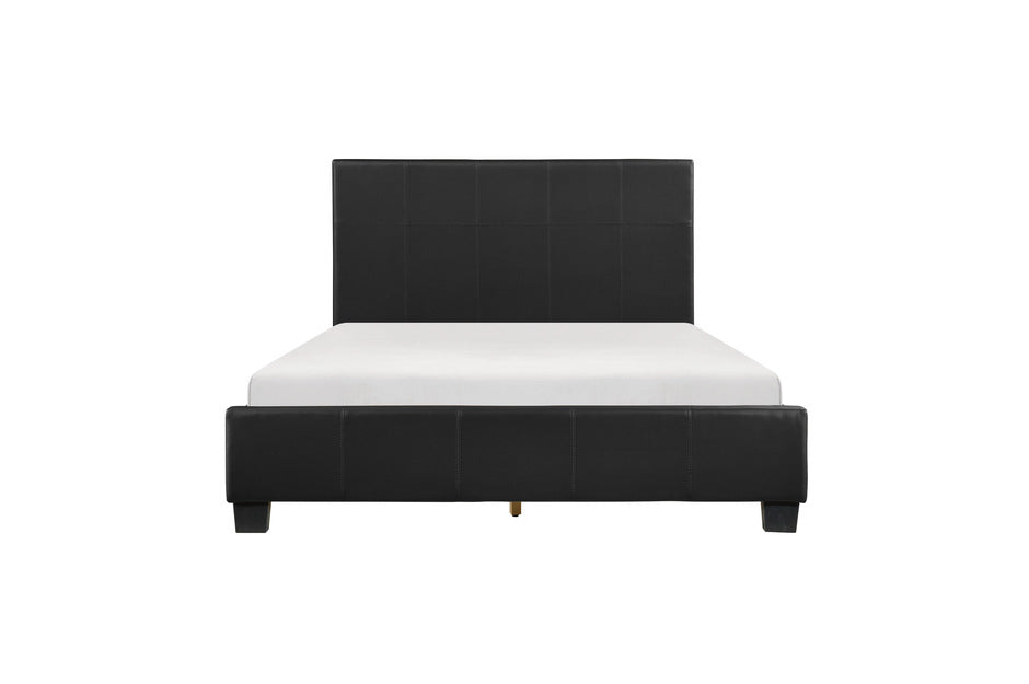 Homelegance 2220-1 Lorenzi Black Queen Upholstered Faux Leather Platform Bed