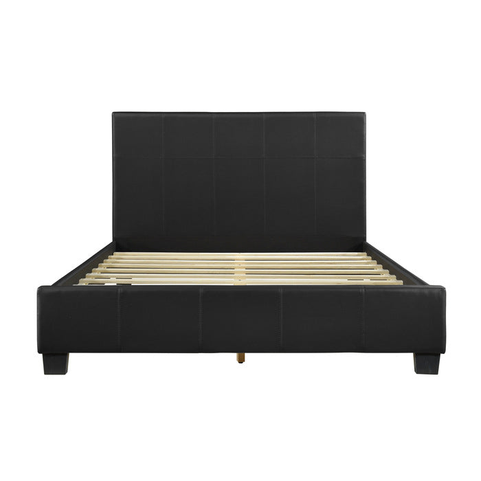 Homelegance 2220K-1EK Lorenzi Black King Upholstered Faux Leather Platform Bed