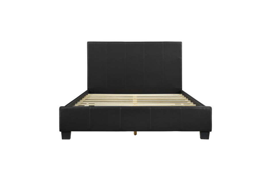 Homelegance 2220-1 Lorenzi Black Queen Upholstered Faux Leather Platform Bed