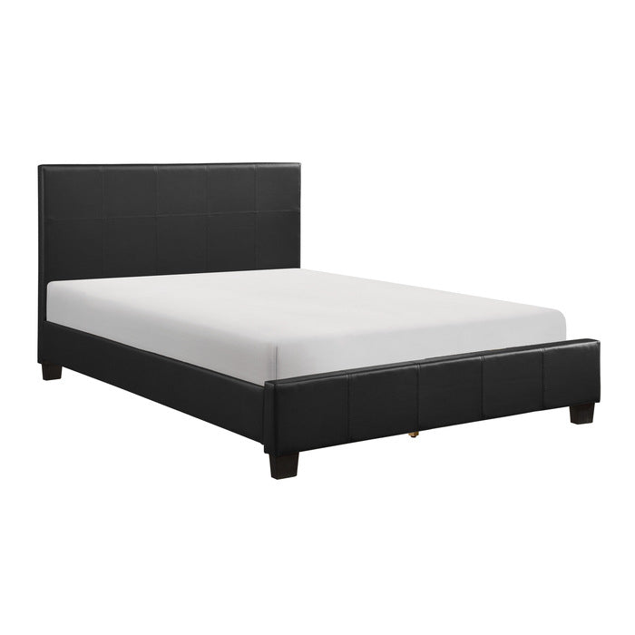 Homelegance 2220K-1EK Lorenzi Black King Upholstered Faux Leather Platform Bed
