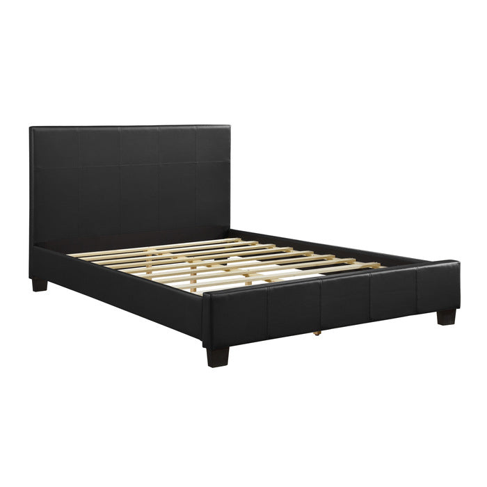 Homelegance 2220K-1EK Lorenzi Black King Upholstered Faux Leather Platform Bed