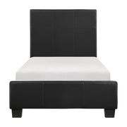 Homelegance 2220T-1 Lorenzi Black Twin Upholstered Faux Leather Platform Bed