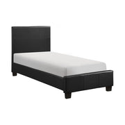 Homelegance 2220T-1 Lorenzi Black Twin Upholstered Faux Leather Platform Bed