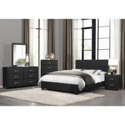 Homelegance 2220-9 Lorenzi Black Faux Leather Upholstered 5 Drawer Chest