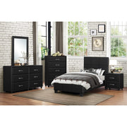 Homelegance 2220T-1 Lorenzi Black Twin Upholstered Faux Leather Platform Bed