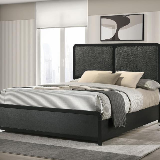 Coaster 223661Q Cavelle Black Upholstered Queen Bed