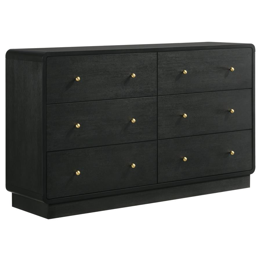 Coaster 223663 Cavelle Black 6-drawer Dresser Cabinet ( No Mirror )