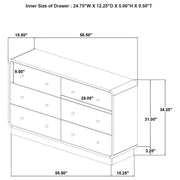 Coaster 223663 Cavelle Black 6-drawer Dresser Cabinet ( No Mirror )