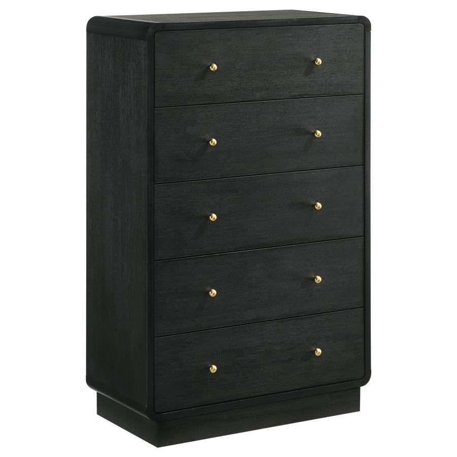 Coaster 223665 Cavelle Black 5-drawer Chest of Drawers